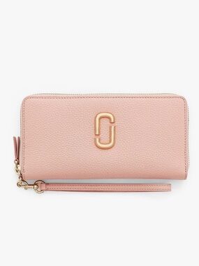 ‼️NEW Marc Jacobs The Pebble J Marc Continental Rose Leather Zip Wallet Wristlet
